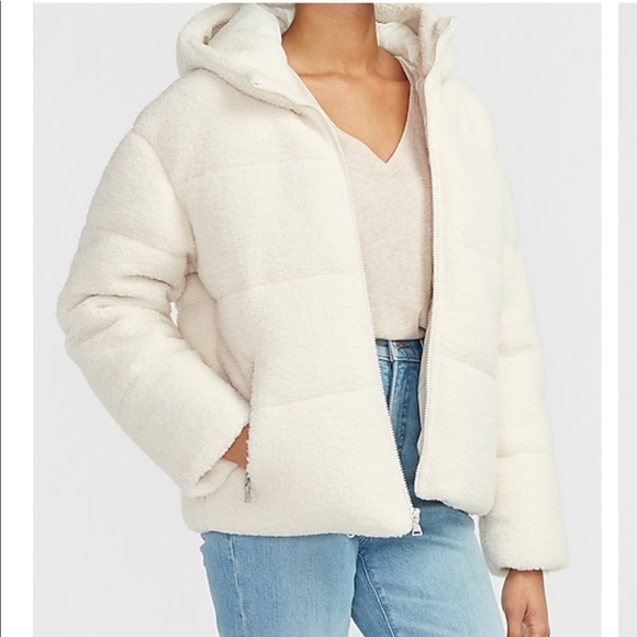 Express Jackets & Blazers - Express cropped sherpa puffer jacket